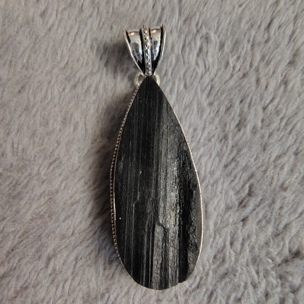 Black Tourmaline Teardrop Pendant